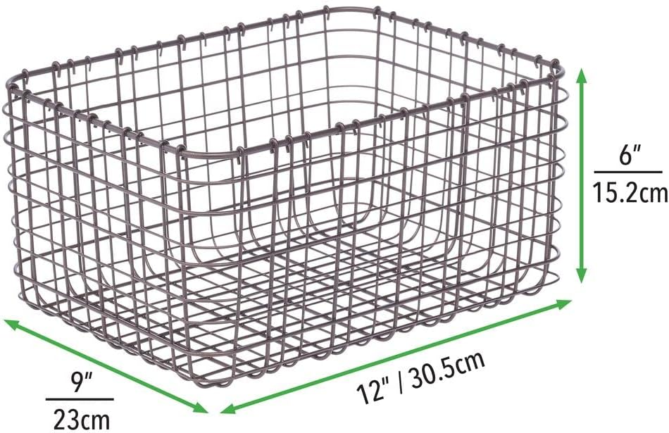 80% Off Discount mDesign Farmhouse Decor Metal Wire Food Organizer Storage Bin Basket for Kitchen Cabinets, Pantry, Bathroom, Laundry Room, Closets, Garage, 6 Pack - Bronze