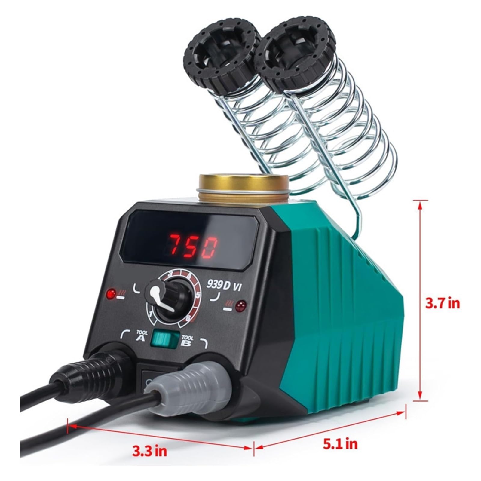 Lötstation, Professionelle Dual-Eisen-Lötstation, digitales 250–750 °C-Set for Heimwerker und Reparatur