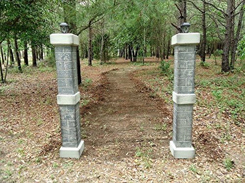 Gatehouse Cemetery Entrance Columns Over 5 ft Halloween Prop Decoration