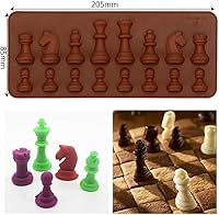 Vista 2 de 2Pcs Chess Piece Chocolate Candy Molds, International Chess Silicone Mold Epoxy Resin Craft Casting Fondant Paper Clay Wax Melt Mold