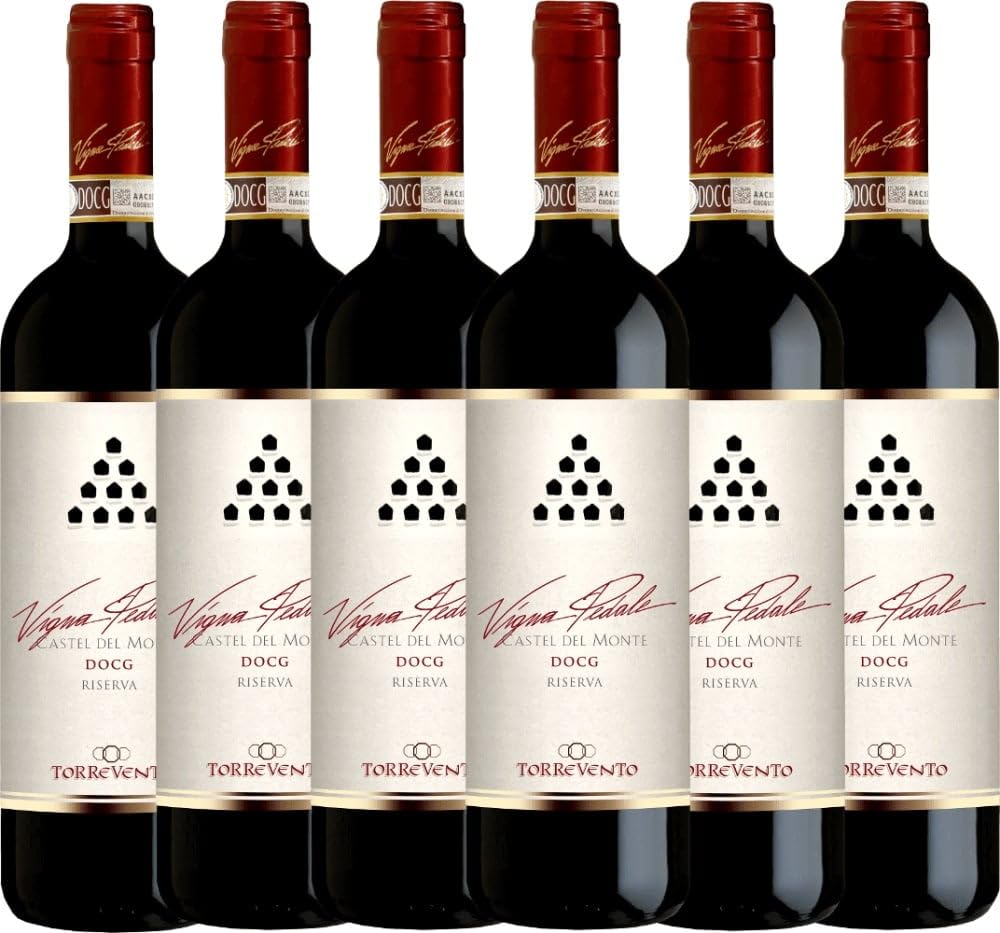 Vigna Pedale Castel del Monte Riserva DOCG Torrevento VINELLO Weinpaket (6 x 0,75l) inkl. VINELLO.weinausgießer