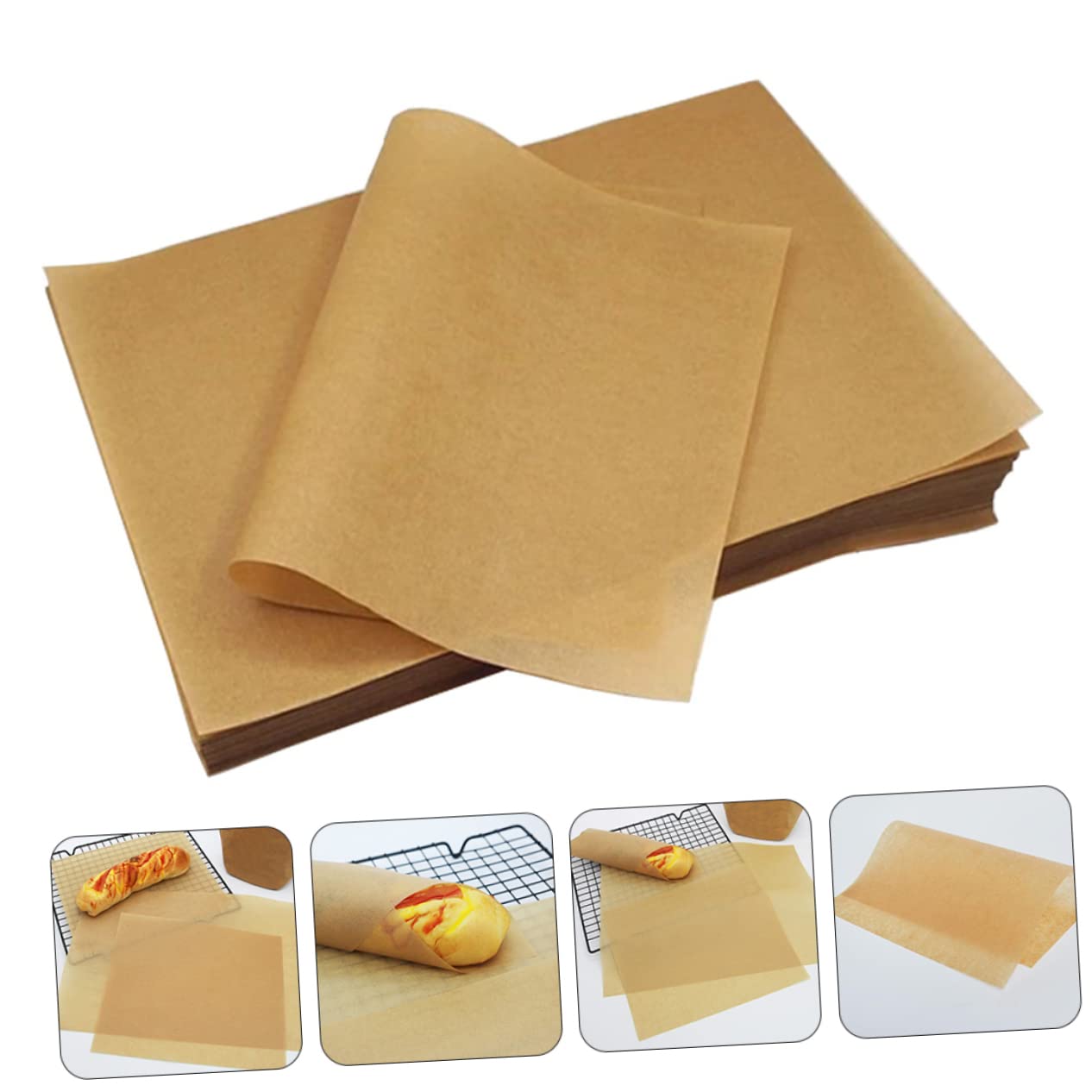 Carta da Forno per Cucine Domestiche e Pasticcerie Resistente ad Alte Temperature Marrone in Carta Kraft 30x40cm 100 Pezzi Alta Conducibilità Termica