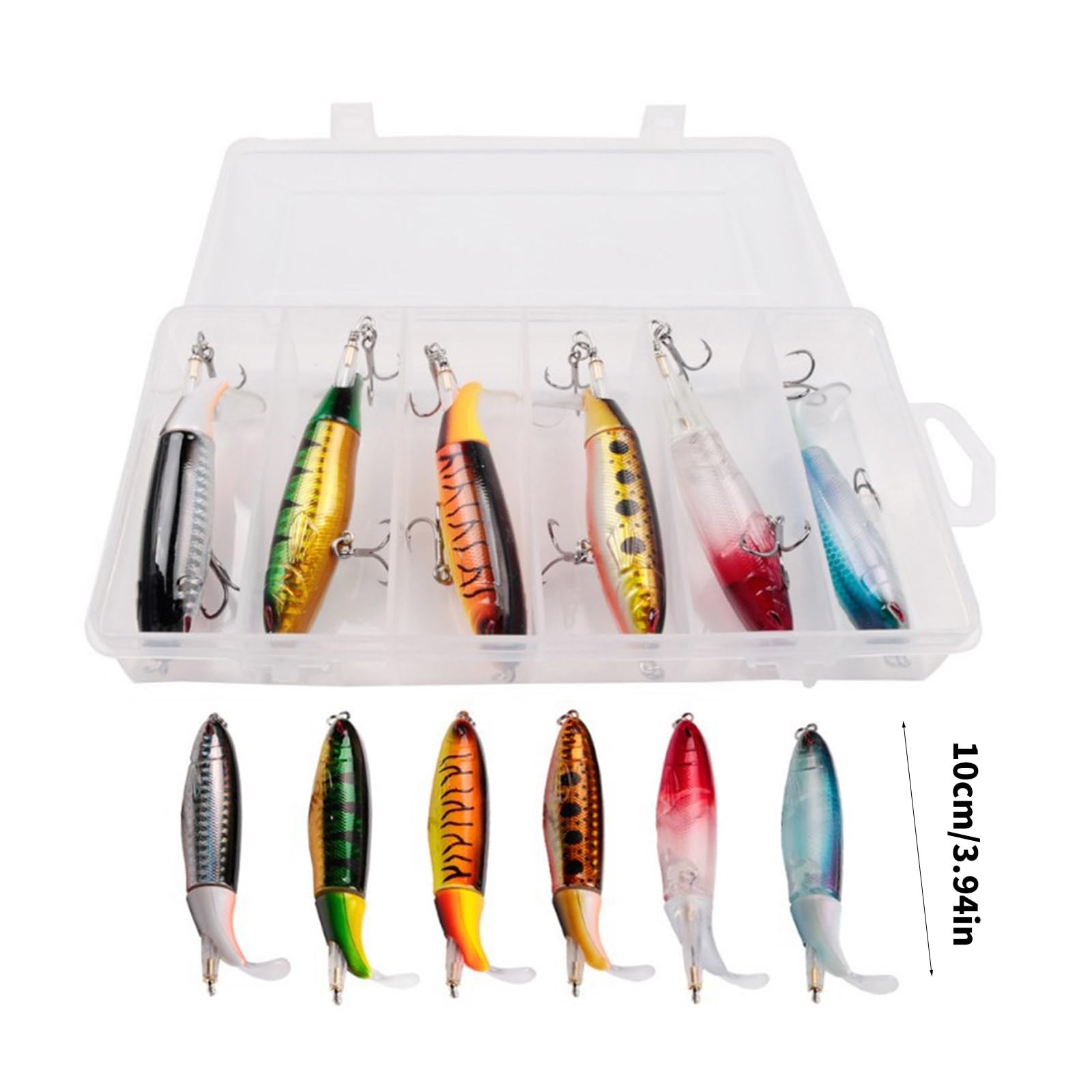 Lot de 6 leurres d'hélice de pêche en eau de surface - Appâts d'hélice souples et rotatifs
