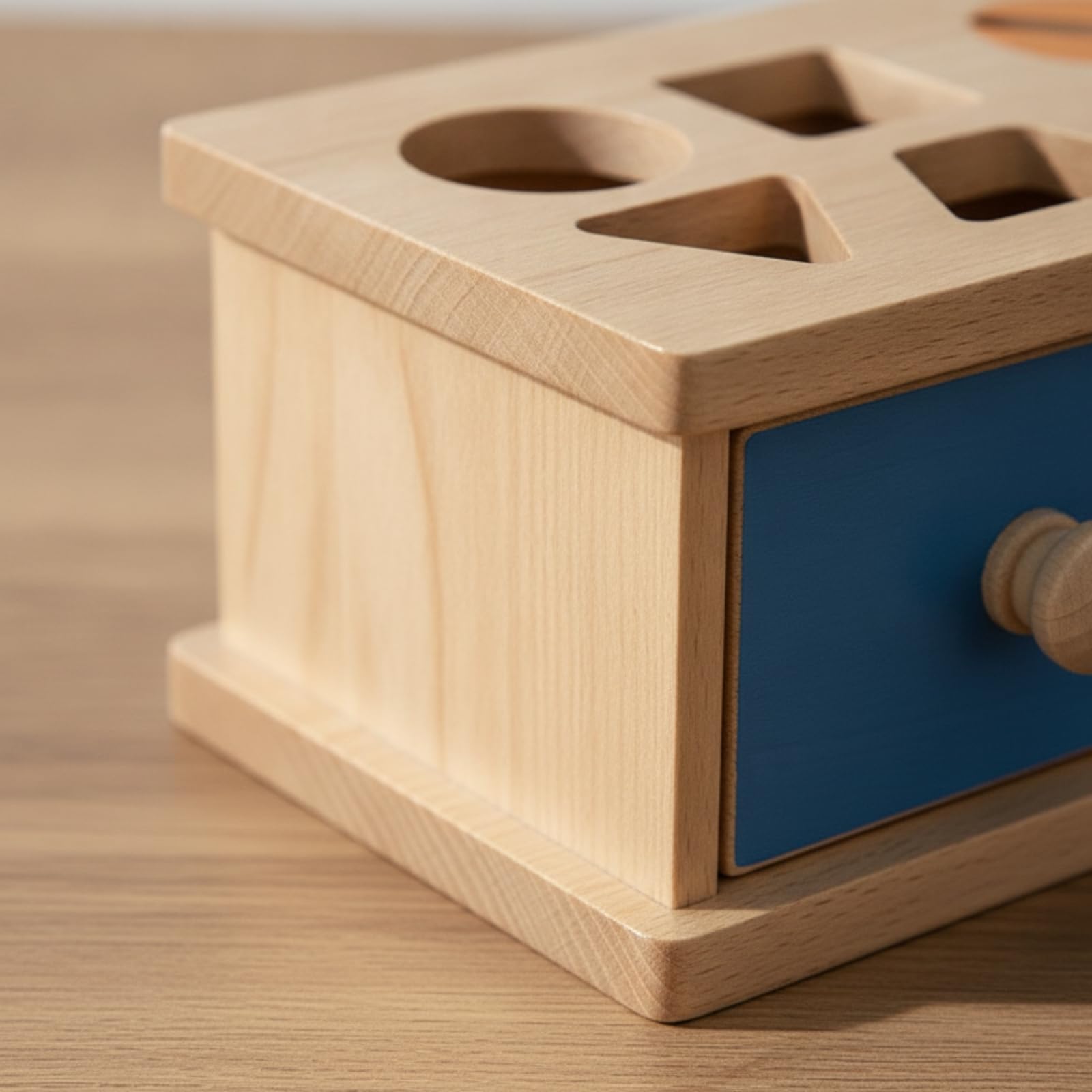 Qianly Boîte à Formes en Bois Hêtre Coloré Ludique, Boîte D'apprentisge Pièces Géoméques en Bois, Intactif, J Éducatif, École Matnelle