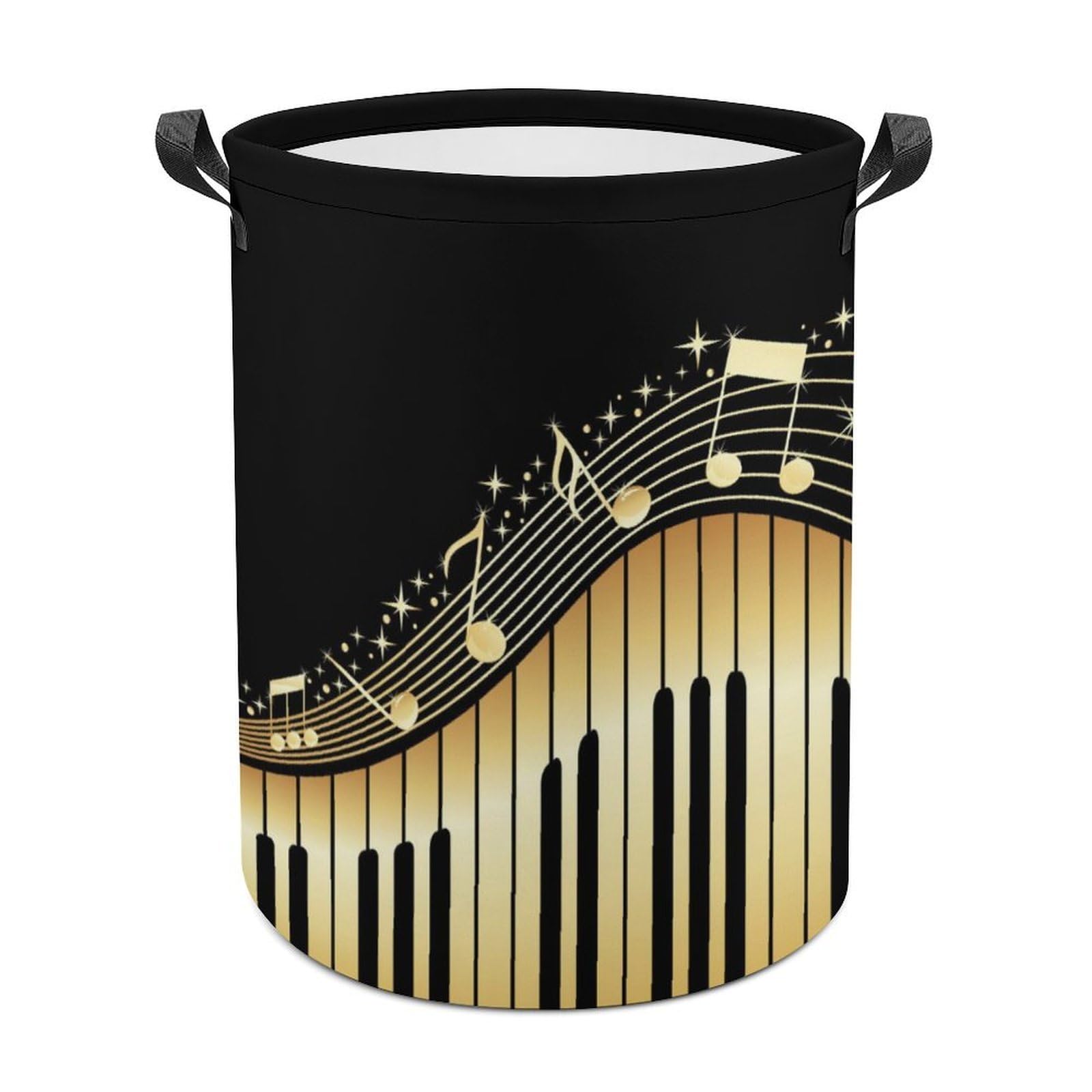 MHYRAC Laundry Hamper, Music Notes Laundry Basket, Washing Basket with Handle