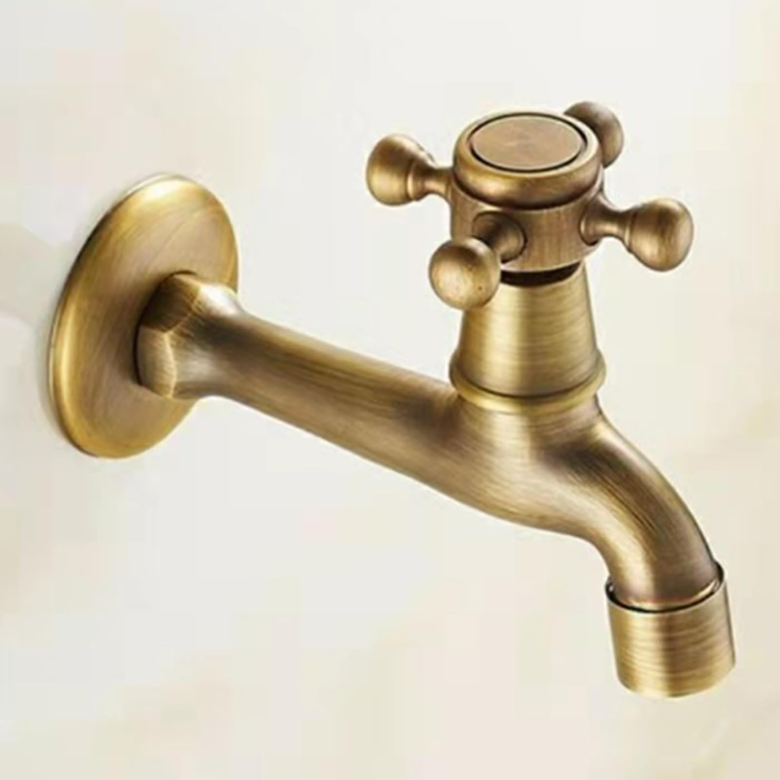 Robinet Mural, Robinet à Bande Eau Froide Simple Allongé en Cuivre Vintage pour Salle de Bains, Buanderie, évier de Cuisine, Piscine à Vadrouille
