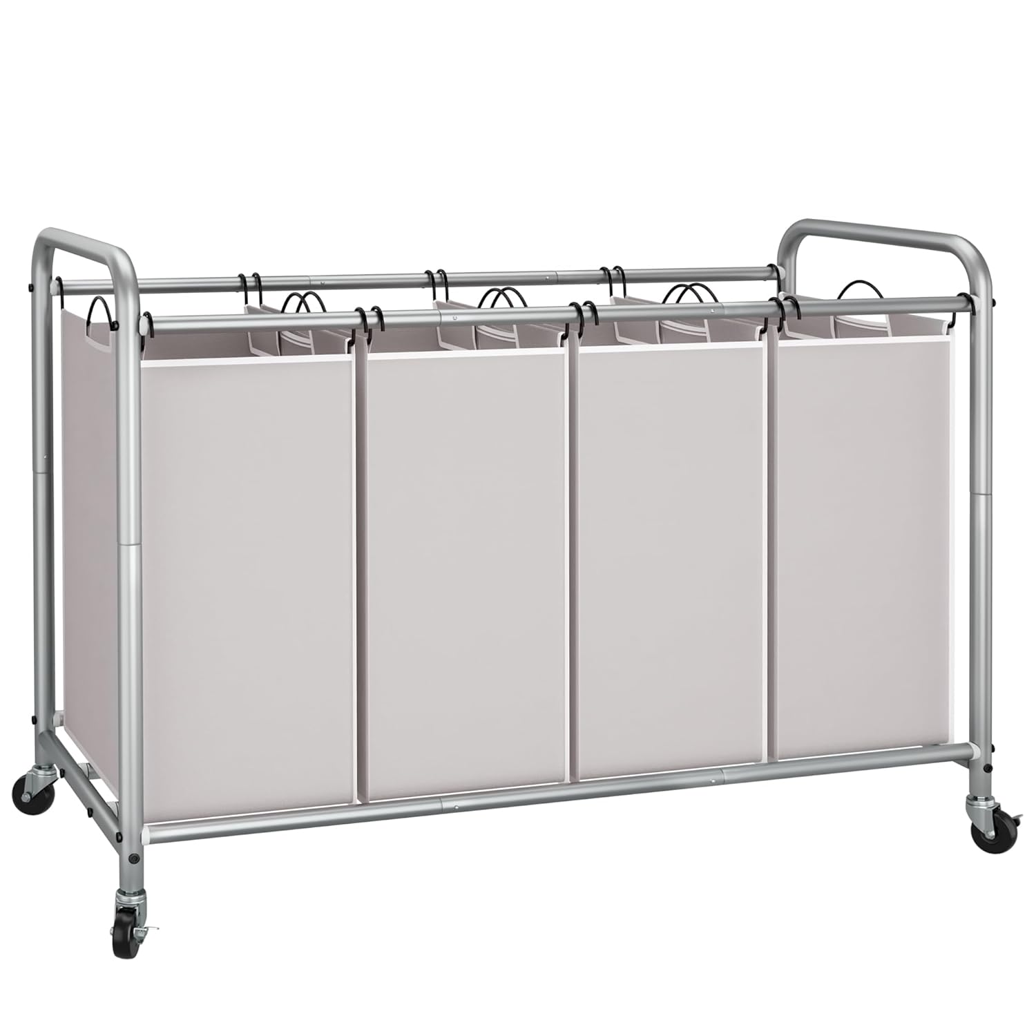 STORAGE MANIAC Laundry Sorter 4 Section 47 5 Gal 180 L Laundry Hamper with Wheels Clothes Divider Basket