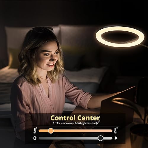 Miniatura 3 de UBeesize Anillo de luz de 10 pulgadas con soporte superior para teléfono, luz LED para selfie con soporte y soporte para teléfono, luz de escritorio