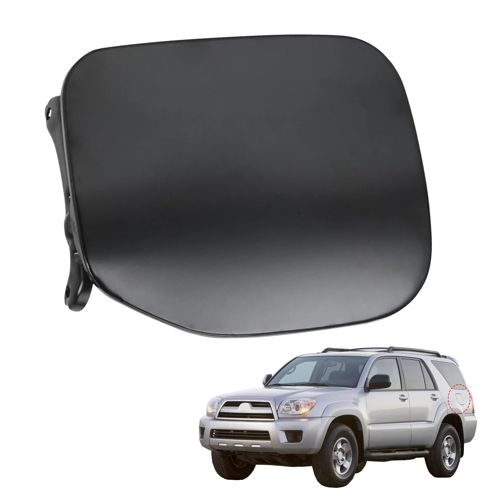77350-35050 Fuel Door Cover, Fuel Filler Lid Fuel Gas Cap Cover Fit for Toyota 4Runner 2003-2009, Black