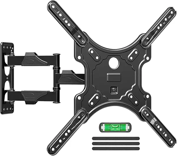 ELIVED TV Wall Mount for Most 26-60 Inch TVs, Swivel and Tilt Full Motion TV Mount with Single Stud Perfect Center Design, Wall Mount Bracket Max VESA 400x400mm, Corner Mount Holds up to 77 lbs.