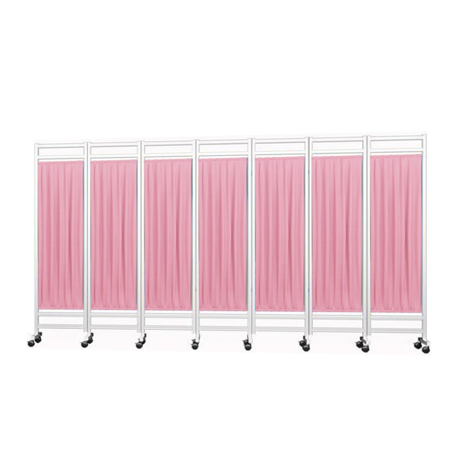 7-Panel Portable Medical Privacy Screen/Room Divider – Freestanding Partition For Hospital Wards, Beauty Salons, And Wellness Centers; Space-Saving Foldable Iron Frame(Color-4)