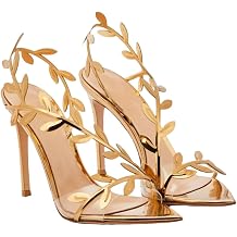 Suwequest Women's Summer High-Heeled Sandals Stiletto Pointed High-Heeled Sandals