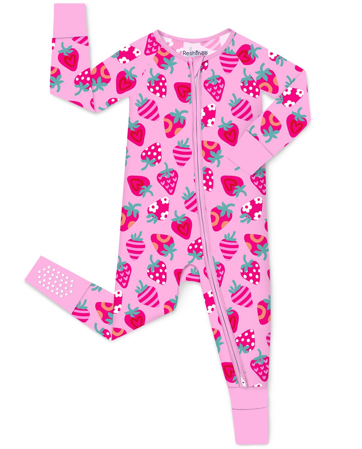 babee Reshinee Viscose Derived from Bamboo Baby Footie Pajamas Convertible Newborn Sleeper for Baby Girl Zipper Onesie 0-24M
