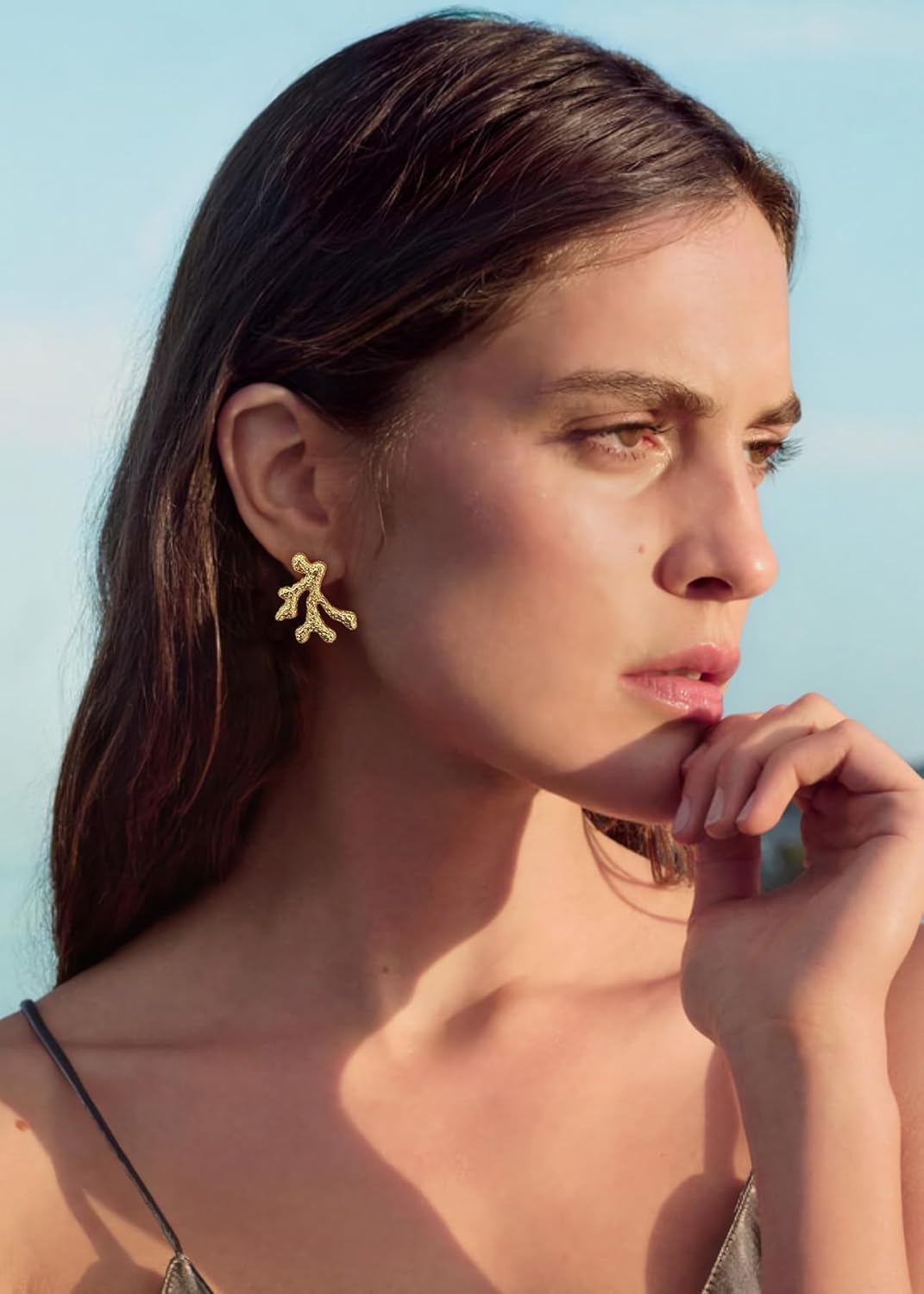 WOWORAMA Chunky Sea Shell Earrings for Women Gold Seashell Coral Reef Earrings Ocean Sea Pearl Statement Earring Boho Summer Beach Dangling Jewelry - Image 2