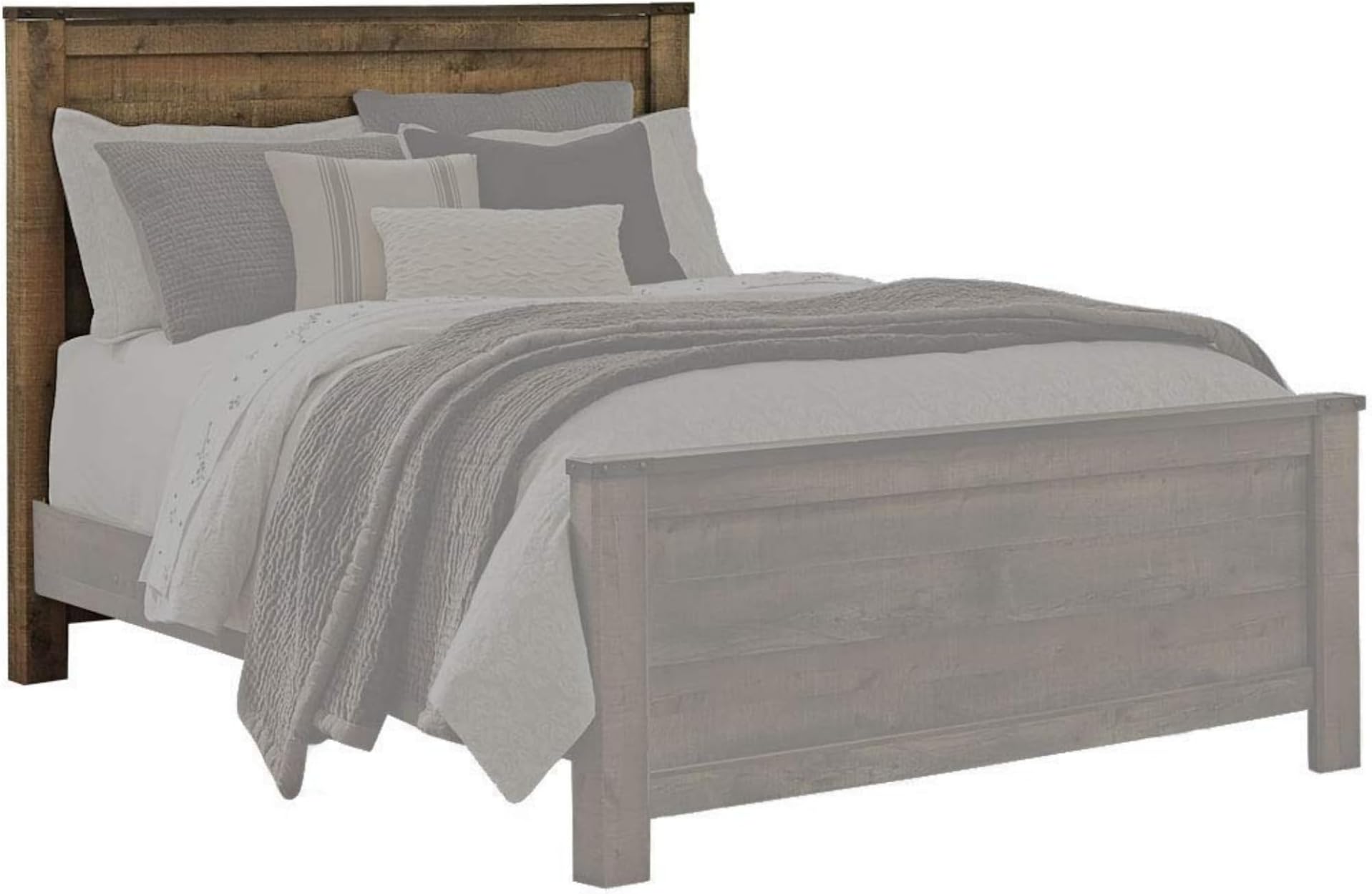 Trinell Rustic Panel Headboard, Queen, Warm Brown