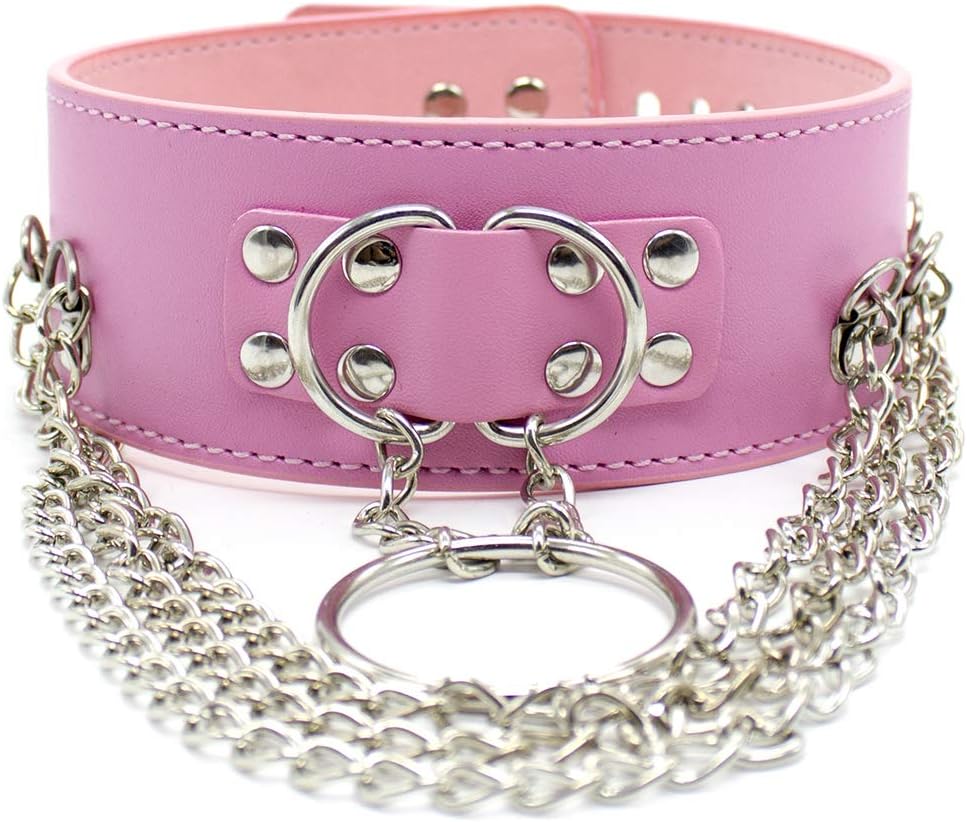 bdsm bondage Adult Leather Fun Neck Cover Binding Women's Flirting Toy Iron Chain Lock Buckle Butterfly Traction Chain