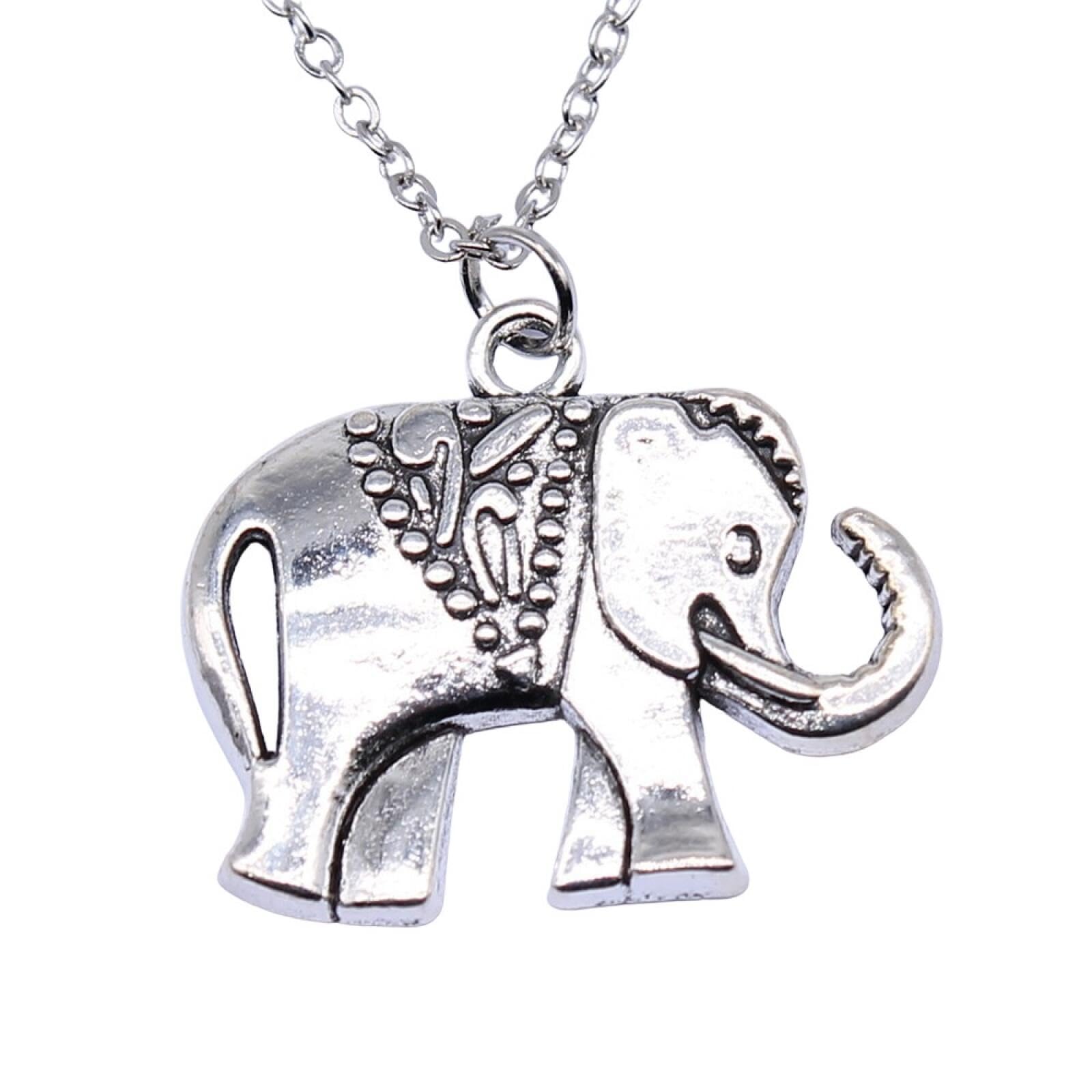 Collier éléphant antique argent léger pour peau sensible