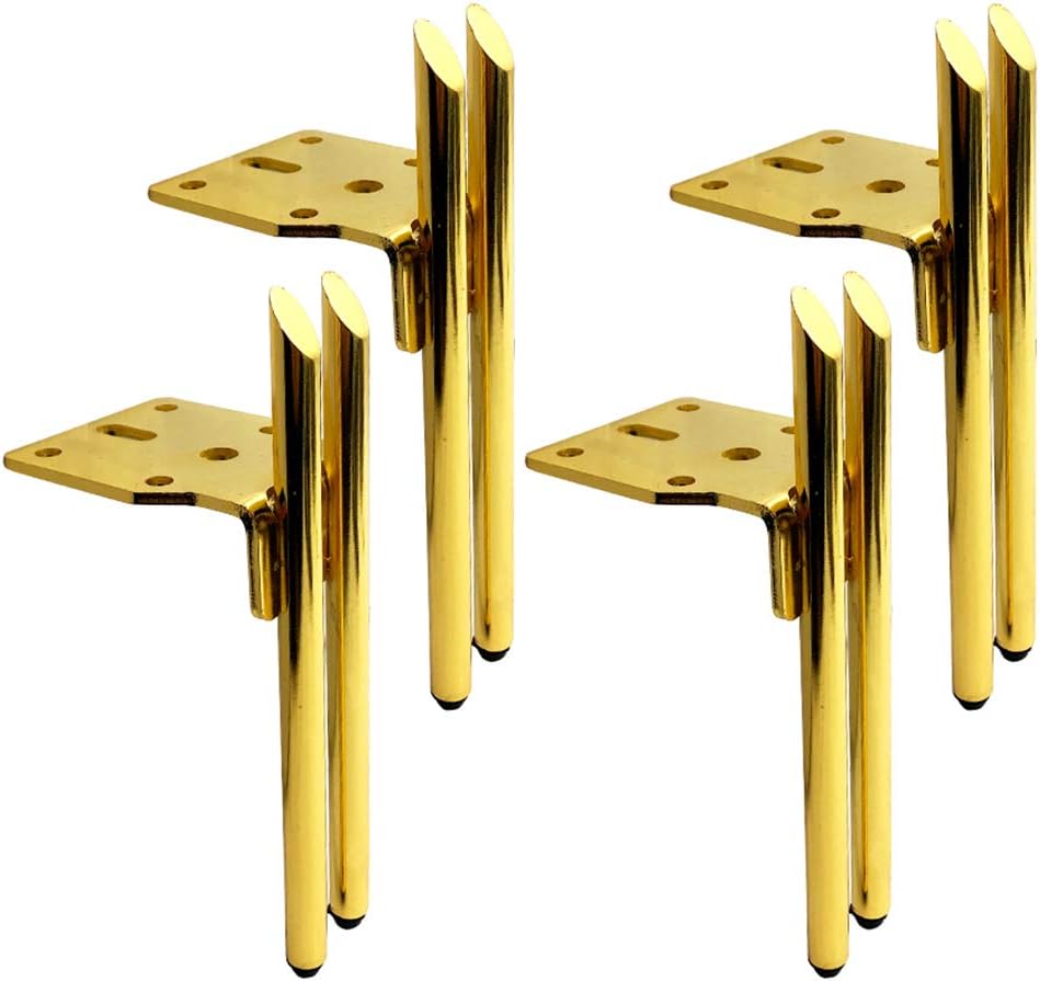 Furniture Leg Sofa Legs, 4 Pieces of Metal Furniture Feet Double Support Rod Feet Furniture Legs Iron Furniture Support Legs Sofa Bed Furniture for Beds,Cabinets,Tables and Other Furniture Feet