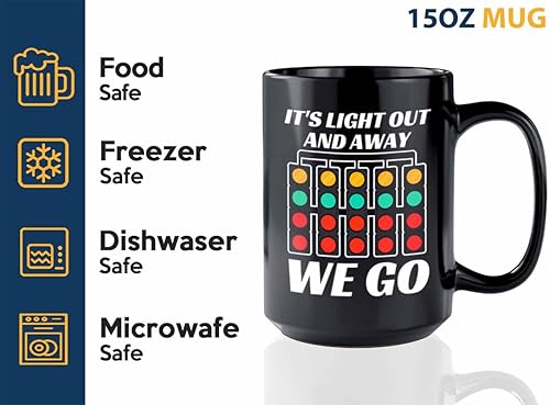 Miniatura 3 de Taza de café Racer de 15 onzas, color negro, con texto en inglés «It's Light Out», «Fuel Speed Racer» Car Guys Circuit Automotriz Racing Boy Regalos