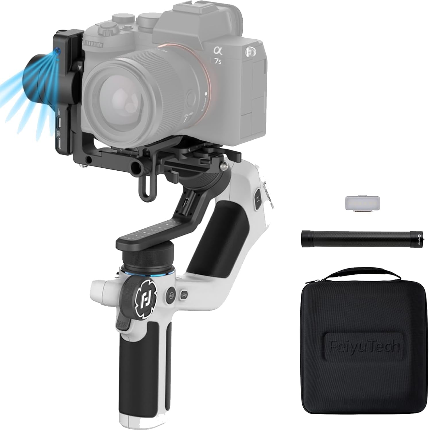 Feiyu SCORP Mini 2 Stabilisateur Camera 3 Axes IA Intégré 4 en 1 Charge Utile 1200g Prise de Vue Verticale Native