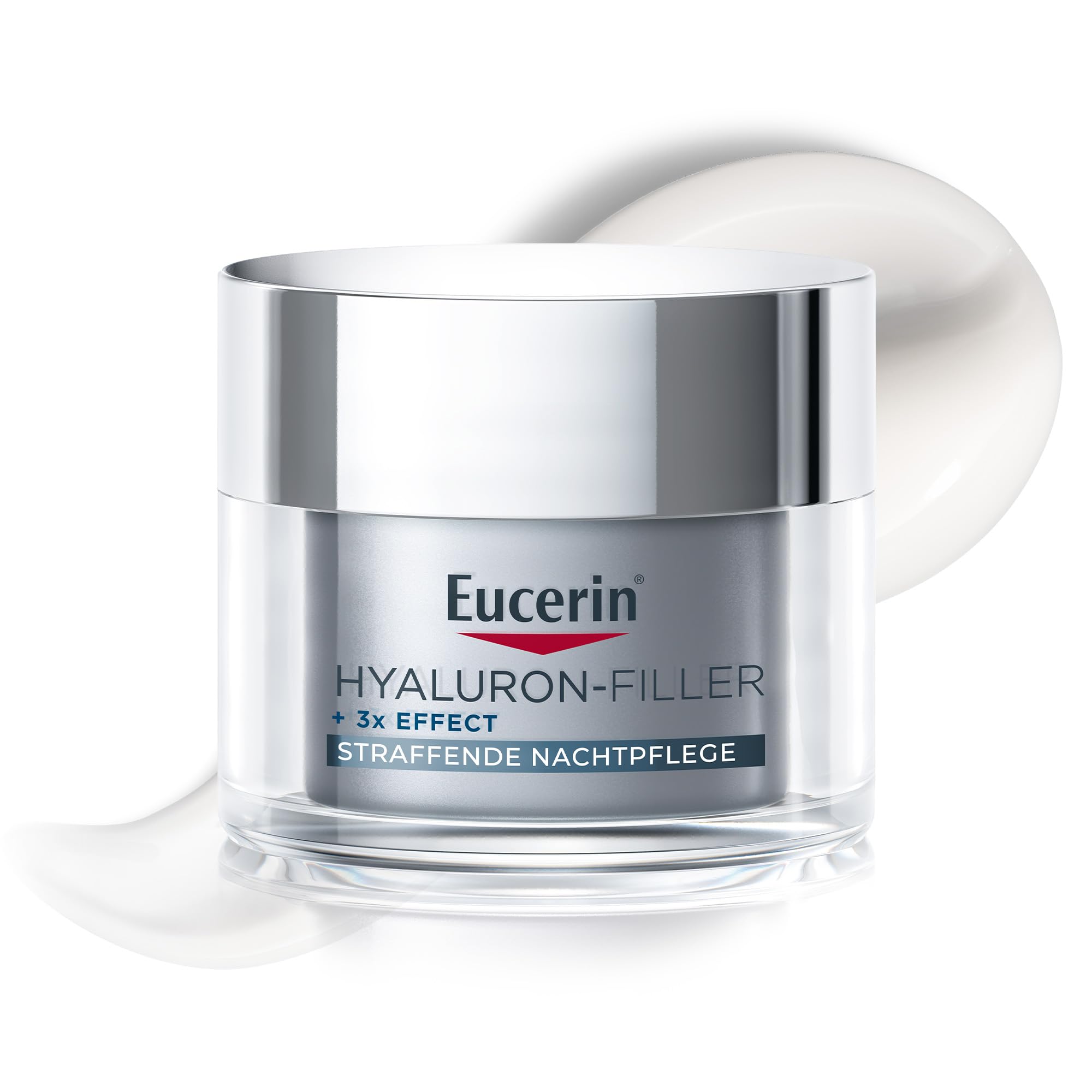 Eucerin Hyaluron-Filler + 3x Effect Nachtpflege 50 ml, straffende Gesichtscreme regeneriert die Haut über Nacht und mildert Falten, feuchtigkeitsspendende Anti Aging Creme mit Hyaluronsäure
