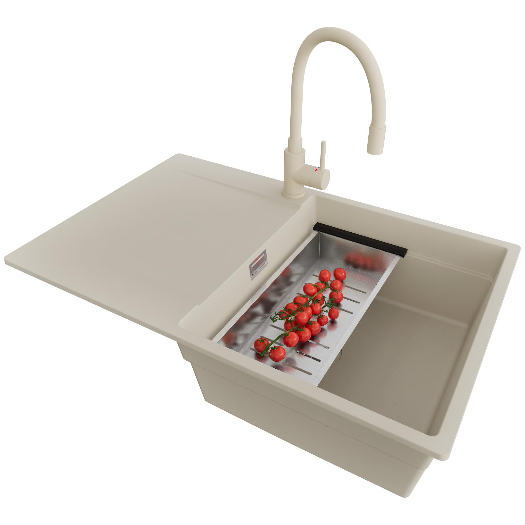 PRIMAGRAN Lavandino da Cucina al Mobile 50cm + Rubinetto, 78x50cm