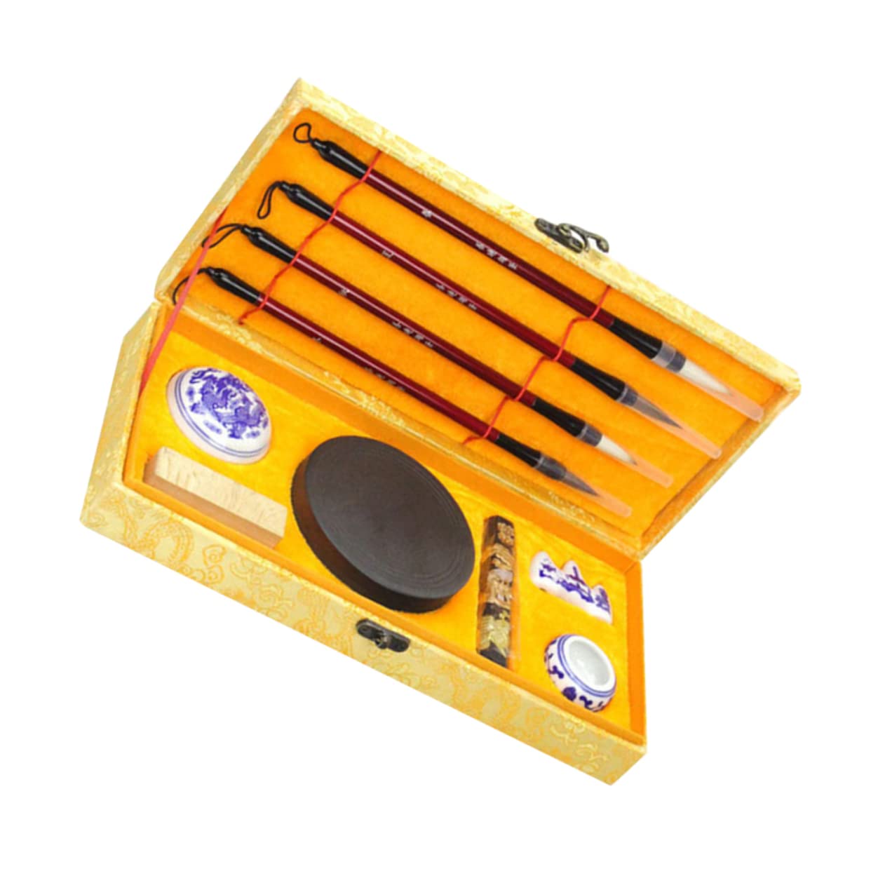 Set Calligrafia e Lettering per Studenti Principianti | Giallo, Legno e Wolf Hair, Adatto per Calligrafia e Regalo, Accessori per Studio