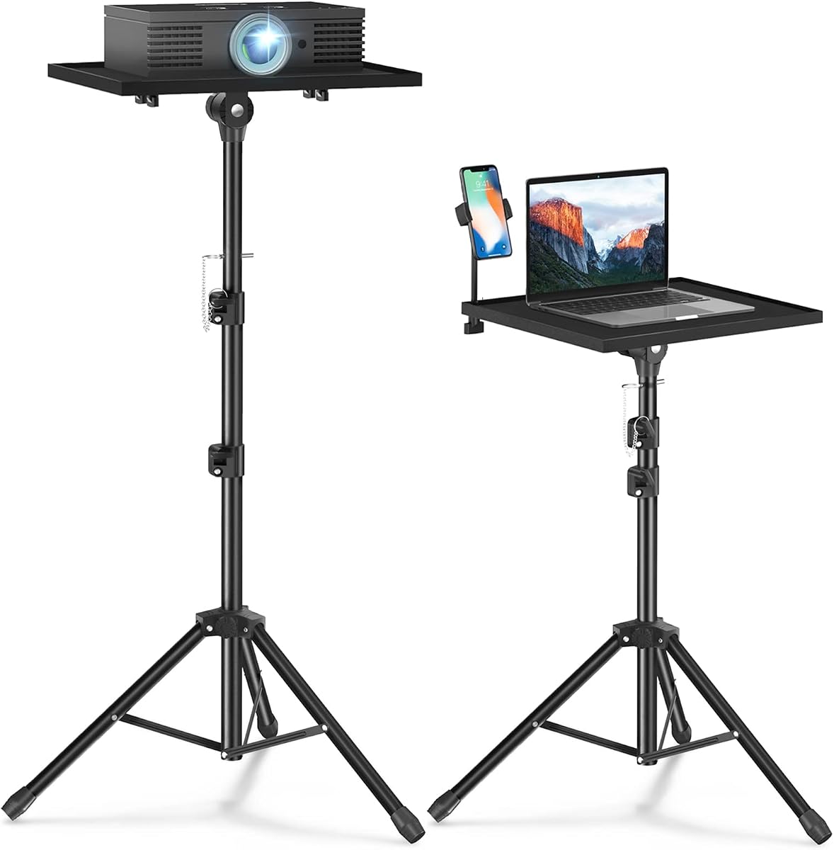 Facilife Projector Stand Tripod - Laptop Tripod Projector Stand Adjustable Height 22 to 47 Inch, Projector Tripod Stand, Tripod for Porjector, Projector Stand for Outdoor Movies