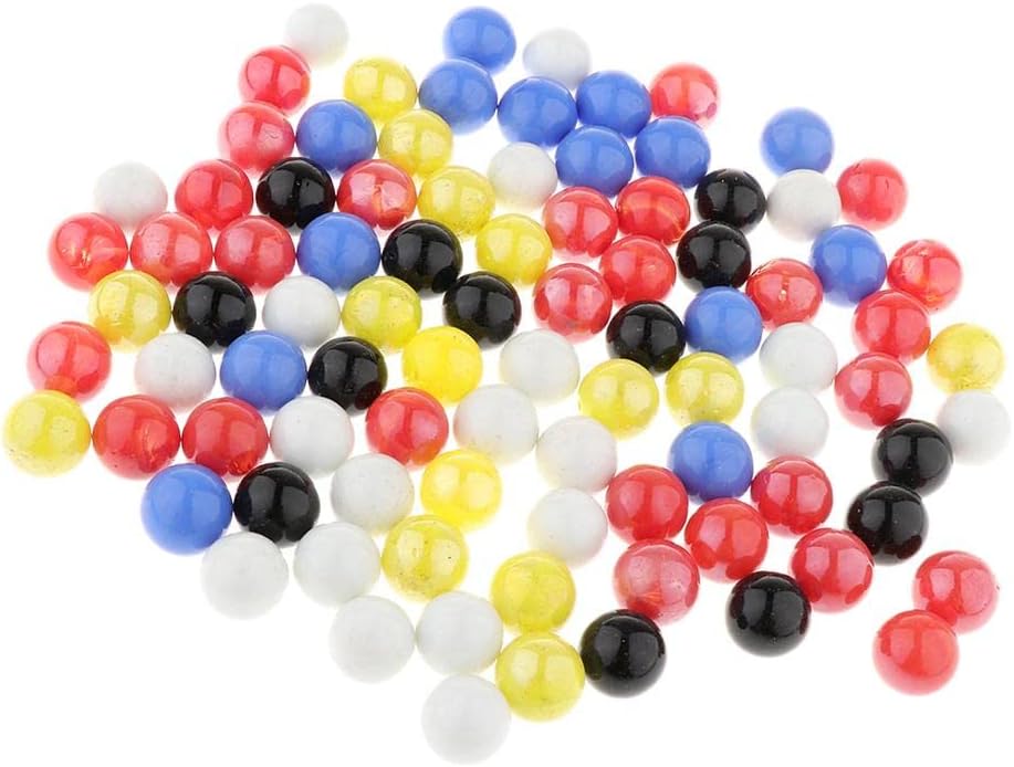 90PCS 16mm Colorful Glass Marbles Set - Educational Marble Run Game for Kids, Vase Filler, Fish Tank Decor - Develops Hand-Eye Coordination - Choking Hazard Warning