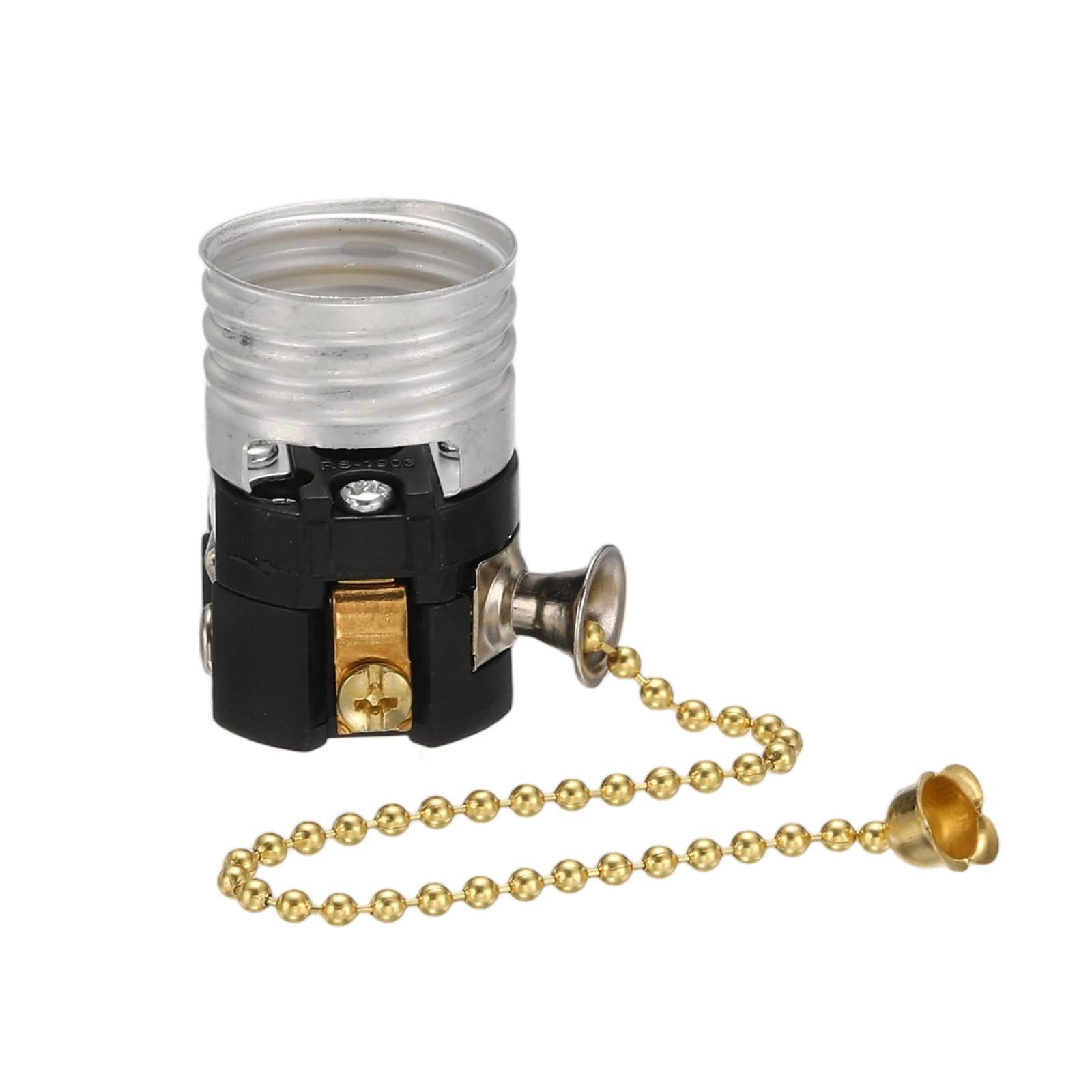 VIAPUICE Pull Chain Light Socket Interior 1 Pack Silver Black