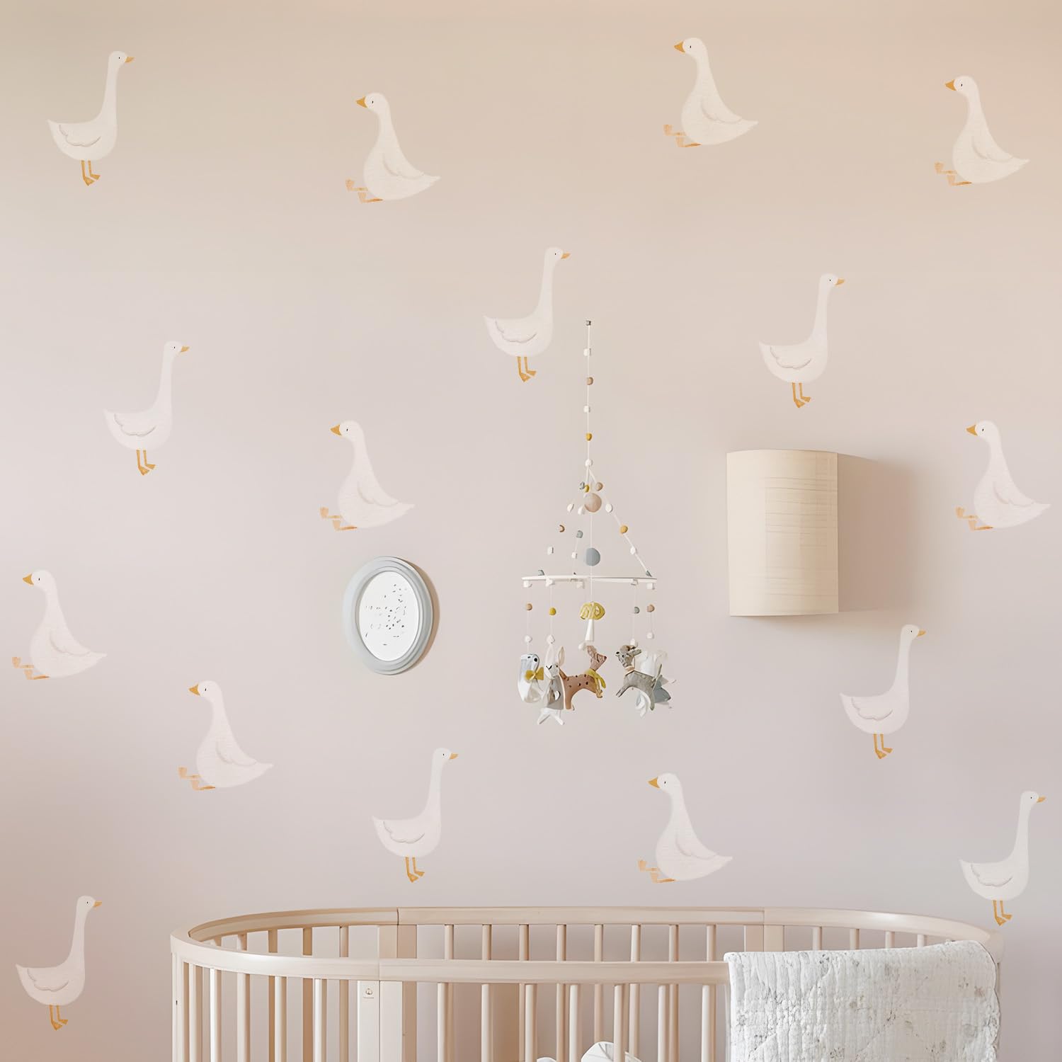 Neukids 32PCS Boho Animal Wall Stickers,Watercolor Geese Decals Peel and Stick,Girls Wall Decals Nursery Stickers for Kids Bedrooms Livingroom Kindergarten Window Wall Decor — image 1