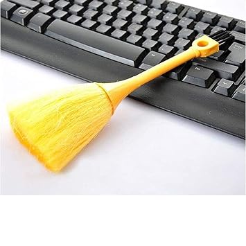 Agavo Small Plastic Computer Notebook, Laptop Keyboard, Car Dashboard Dust Cleaning 2 Sided Microfiber Brush or Broom (Multicolour)