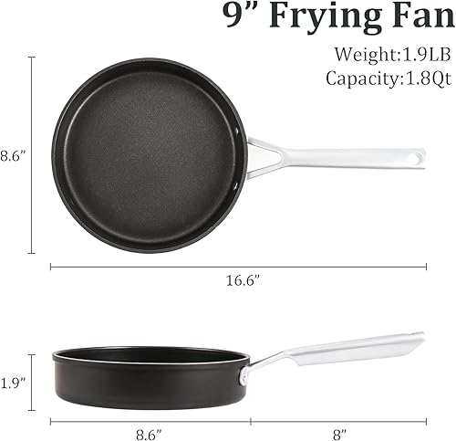 Miniatura 7 de Tieplis Sartenes antiadherentes, sartén antiadherente de 8.6 pulgadas (8.7 in) con revestimiento antiadherente de 3 capas, no tóxico, apto para
