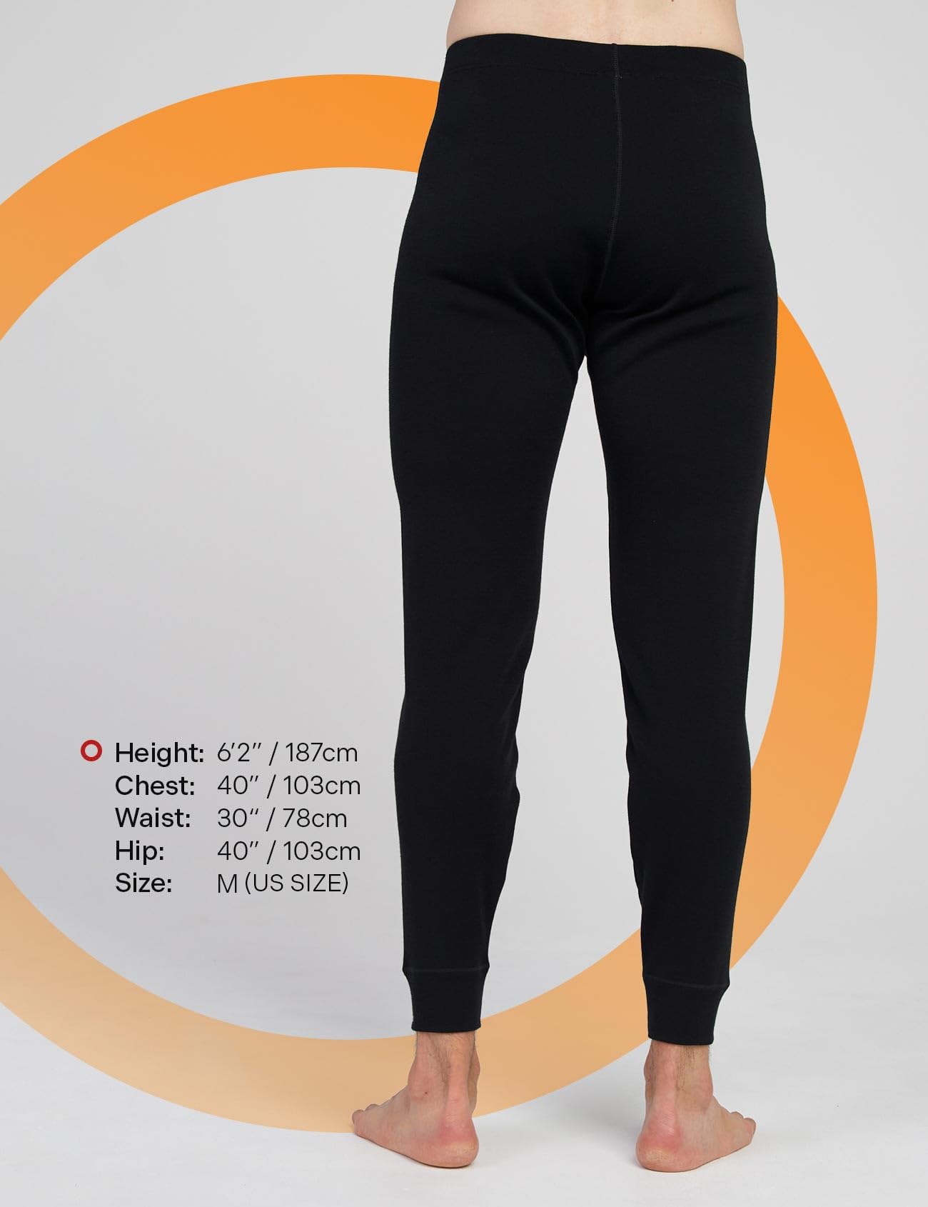 LAPASA 100% Lana Merino Calzamaglia Termica Lunghi Peso Medio Pesanti M30 M68 - Abbigliamento Termico Leggings Invernali Trekking Running Montagna Sci Snowboard