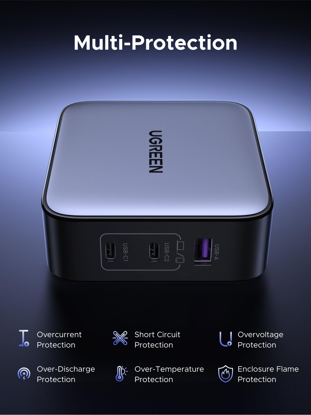 UGREEN Nexode 65W Caricatore da Viaggio con Adattatori Universali Internazionale Compatibile MacBook Pro Air iPad iPhone 17 Pro Max Air 16 15 14 13 Galaxy S26 25 24 Pixel 10 Pro