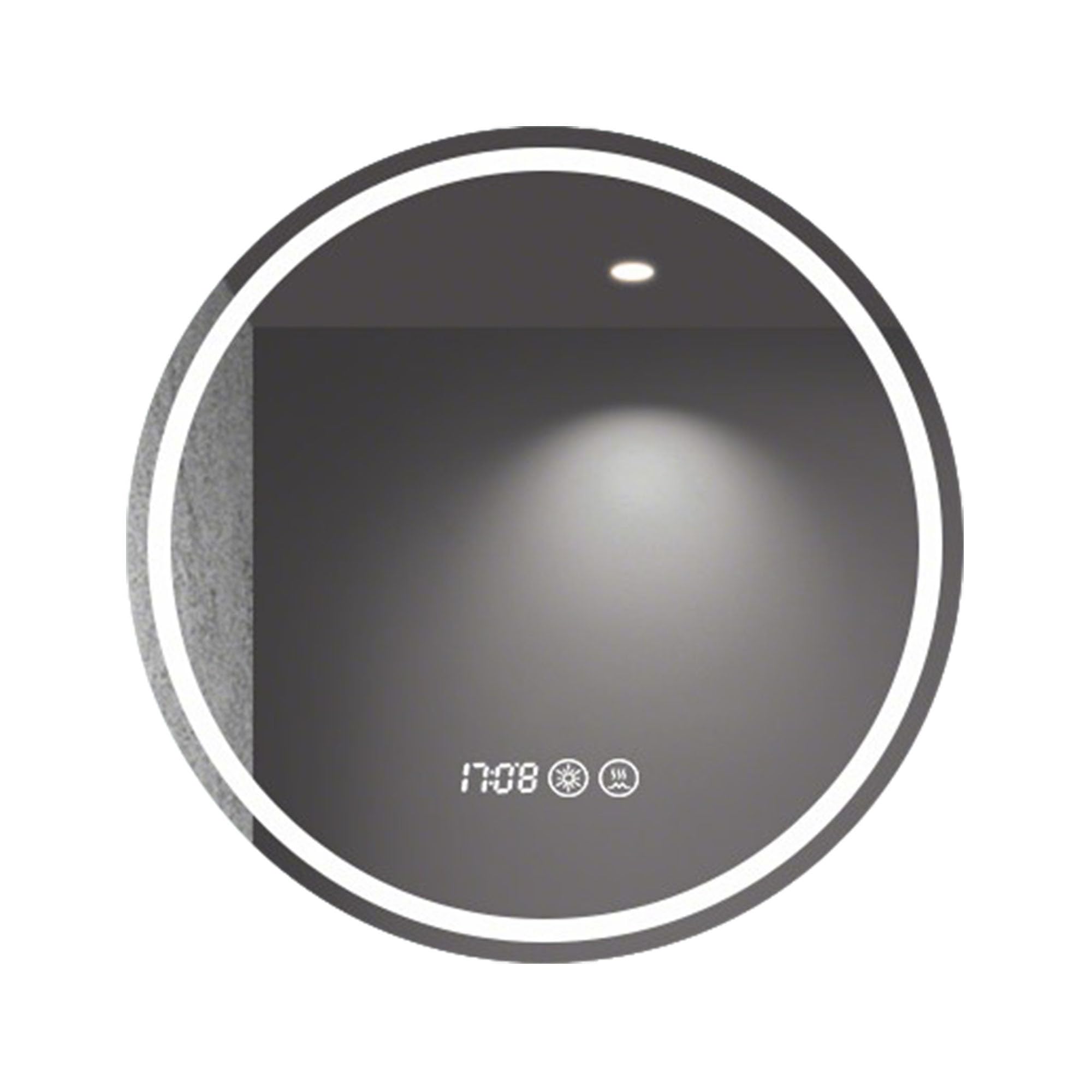 Zlthraustic Wall Mounted Round Bathroom LED Mirror with Anti-Fog, Explosion-Proof Vanity Mirror, IP44 Waterproof, Stepless Dimming, for Hotel Home Decor(70cm)