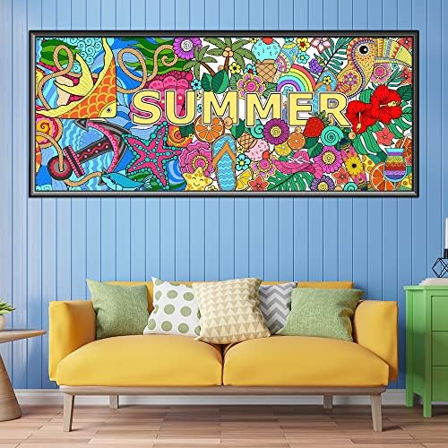 Dvbonike Jumbo Mandala Coloring Poster Giant Summer Color-in Paper Craft - 5