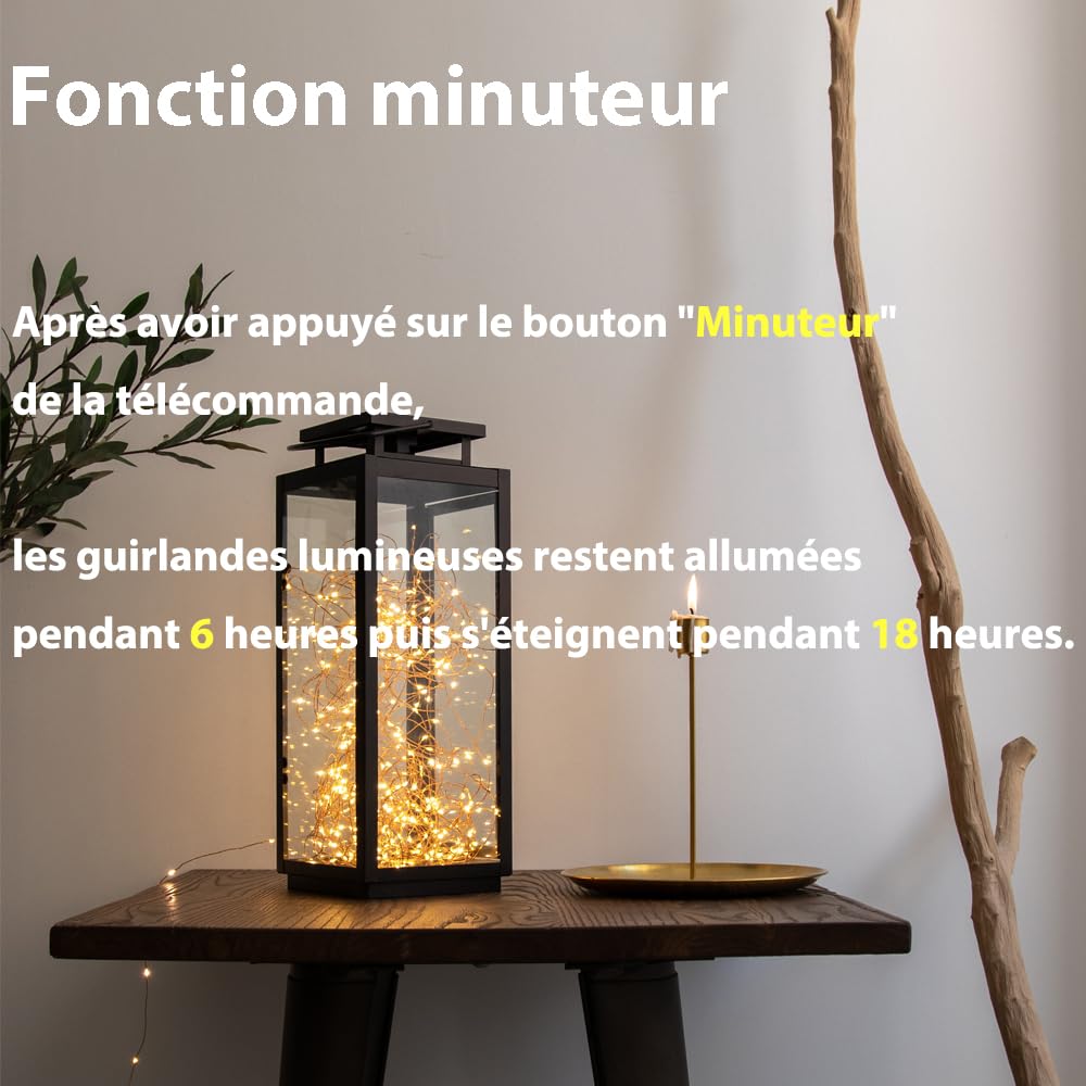 Steckdosen-Lichterkette, 120 m, 1200LEDs, warmweiß, Kupferkabel, mit Fernbedienung, Innen- und Außenbereich, Lichterkette für Schlafzimmer, Wohnzimmer, Terrasse, Veranda, Garten, Weihnachtsbaum