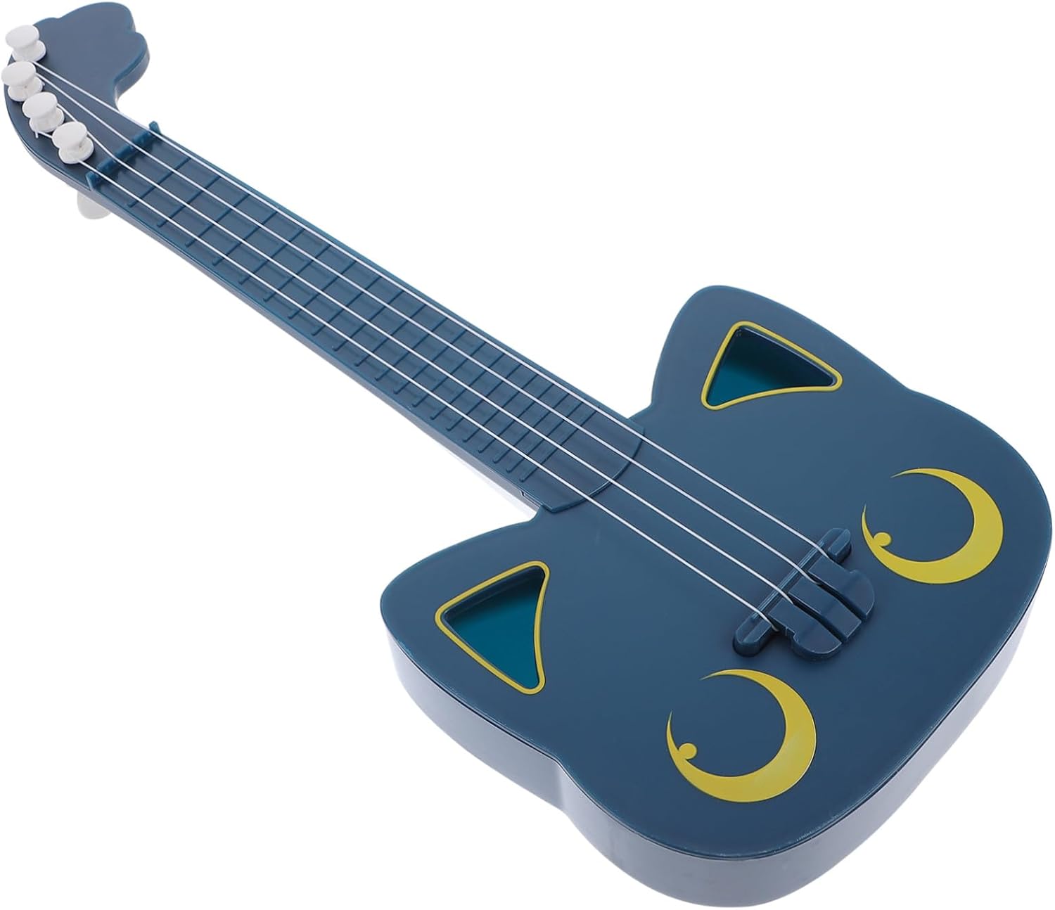 Milisten Cat Guitar Toys Blue Playable Small Ukulele Simulation Ukulele for Cat Entertainment