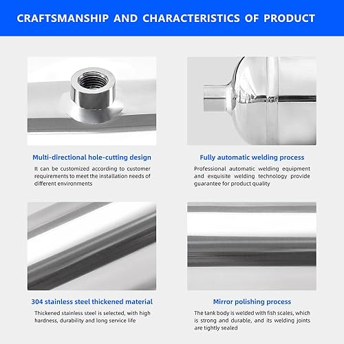 Miniatura 4 de 0.1Gallones Tanque de Aire de Acero Inoxidable 304 de Alta Presión Mini Pequeño Portátil Tanque de Reserva de Aire Tanque de Almacenamiento de Agua