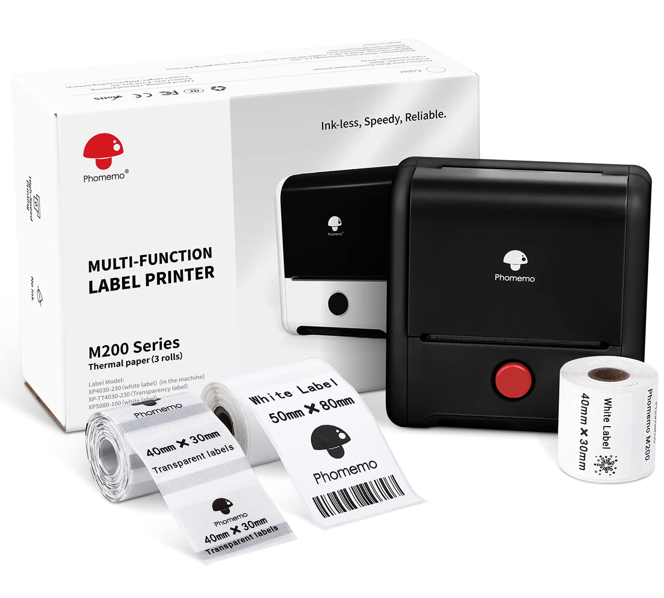 Phomemo M200 Bluetooth Label Printer, 3 Inch Label Printer with 3 