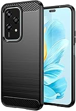 GOKEN Cover for Honor 200 Lite, Soft Shockproof Silicone Case - Case with Carbon Fibre Look & Brushed Texture - Black