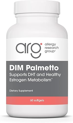 Allergy Research Group DIM Palmetto - Suplemento de apoyo de próstata para la salud de los hombres, zinc con palma enana americana, beta sitosterol,