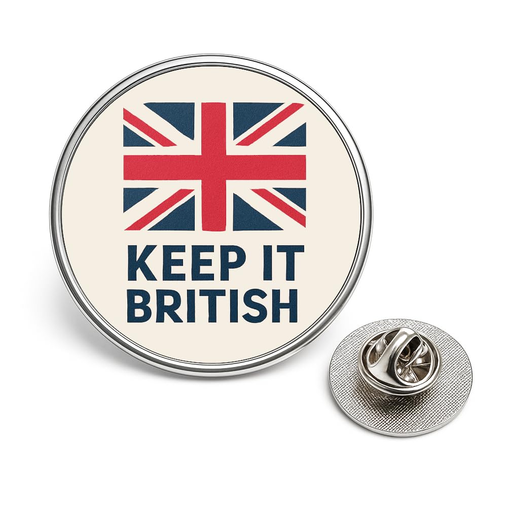 Union Jack Lapel Pin Badge British Flag Brooch UK Souvenir Patriotic Pin for Royal Events Remembrance, Veterans National Celebrations Great Britain Collectable Gift (20mm) (Keep it British)