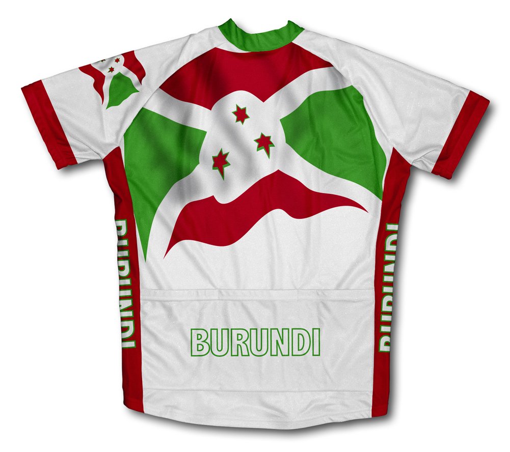ScudoPro Burundi Flag Short Sleeve Cycling Jersey for Men - Size 4XL
