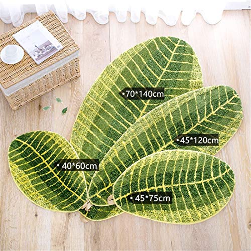 X-Labor Green Leaf Soft Non-Slip Bath Mat Bath Mat Shower Mat Carpet for Bathroom Kitchen Living Room Bedroom 45 x 120 cm - Image 4