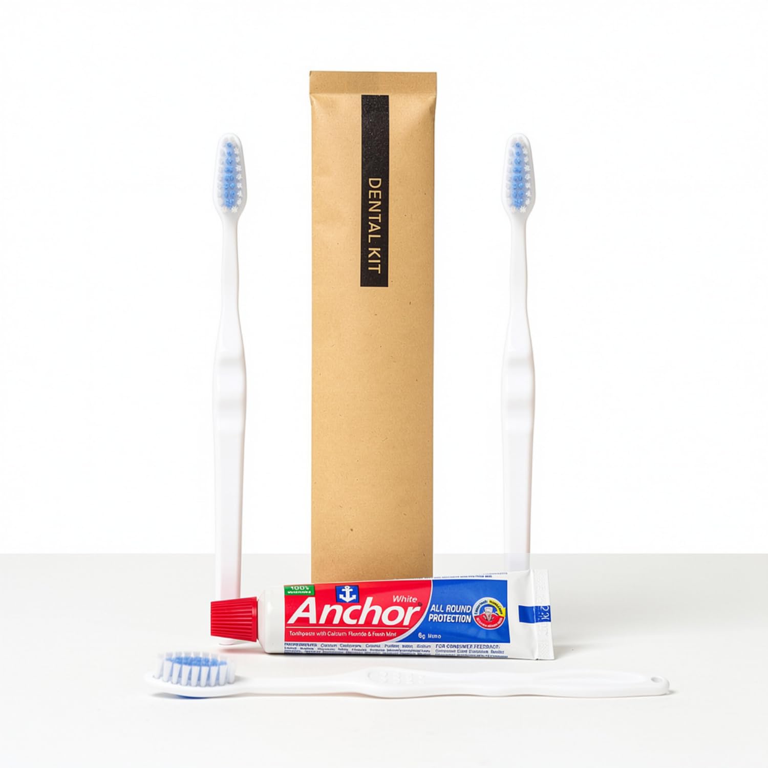 Dental Kit for Hotels | Eco-Friendly Kraft Paper Pack | 2 Toothbrushes, 1 Toothpaste | Pack of 200 | Travel Hygiene Kit for Guests & Hospitality-image-37