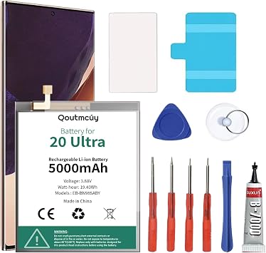 Note 20 Ultra Battery,5000mAh [2026 New Upgraded] Replacement Battery for Samsung Galaxy Note 20 Ultra 5G SM-N985 N986 N986U Tool Kits