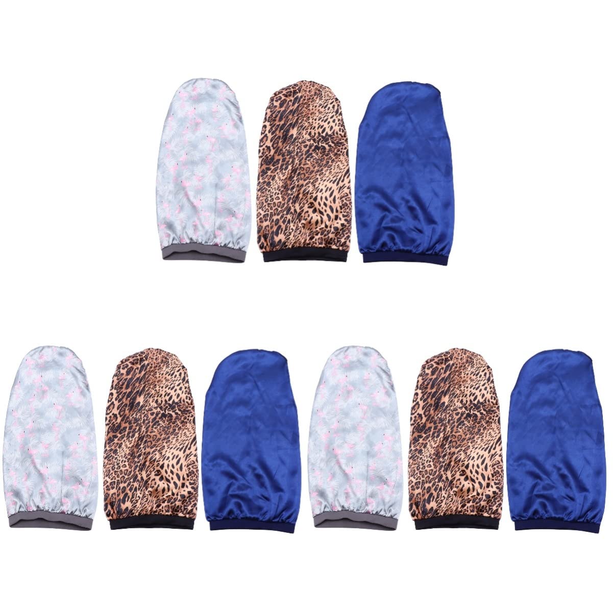 FRCOLOR 9pezzi Berretto Da Notte Elastico Per Donna Cappelli Protettivi Per Lunghi Satin Per Dreadlocks e Treccine Di Colori Leopardo