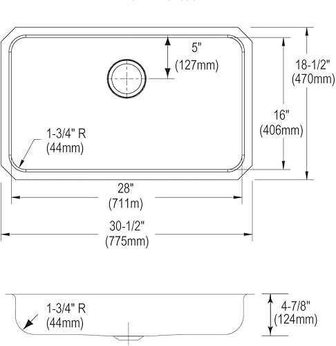 Miniatura 3 de Elkay Lustertone Classic ELUHAD281650 Fregadero ADA de acero inoxidable con montaje inferior